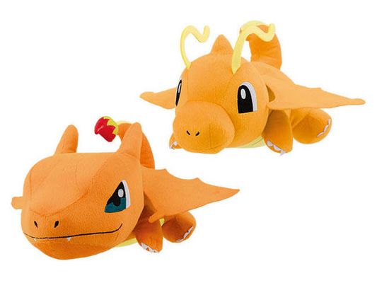 POKÉMON SUN & MOON BIG ROUND PLUSH CHARIZARD, DRAGONITE