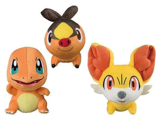 POKEMON SUN & MOON ROUND PLUSH CHARMANDER, TEPIG, FENNEKIN