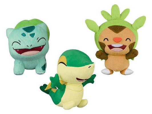 POKÉMON SUN & MOON ROUND PLUSH BULBASAUR･SNIVY･CHESPIN