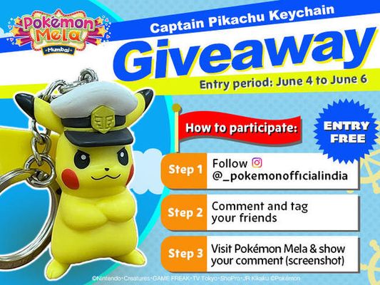 Pokémon Mela Captain Pikachu Keychain Giveaway